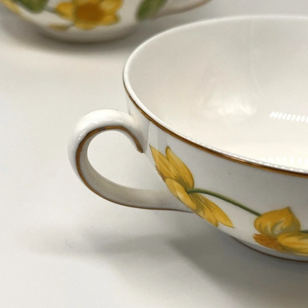 Wedgwood Bone China Kingcup Two Flat Cream Soup Bowls W.4050 Made In England - Picture 5 of 16